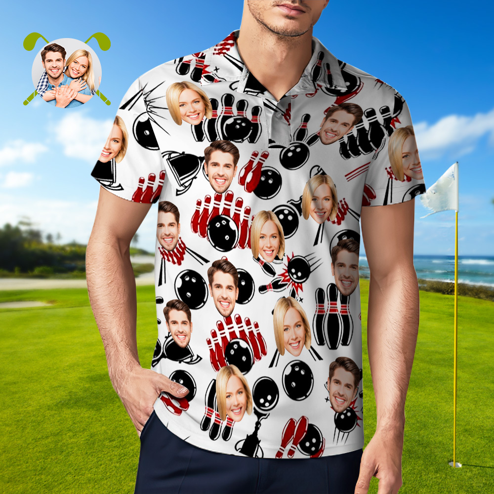 Personalized Bowling polo Shirt,Custom photo Bowler Shirt,Matching Bowling Team Shirt,Bowling Lover Gift,Personalize Short Sleeve polo Shirt