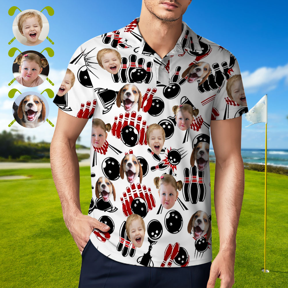 Personalized Bowling polo Shirt,Custom photo Bowler Shirt,Matching Bowling Team Shirt,Bowling Lover Gift,Personalize Short Sleeve polo Shirt