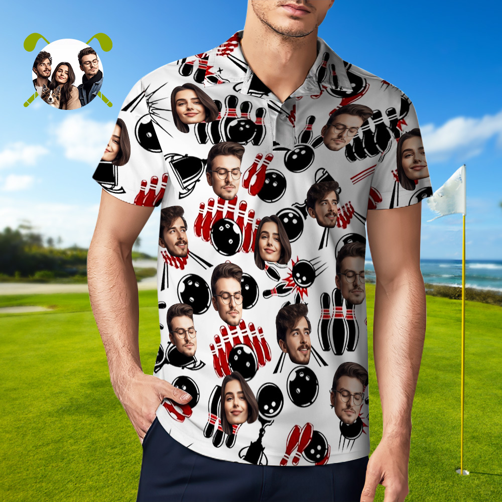 Personalized Bowling polo Shirt,Custom photo Bowler Shirt,Matching Bowling Team Shirt,Bowling Lover Gift,Personalize Short Sleeve polo Shirt