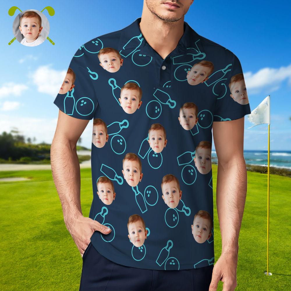 Personalized Bowling polo Shirt,Custom photo Bowler Shirt,Matching Bowling Team Shirt,Bowling Lover Gift,Personalize Short Sleeve polo Shirt