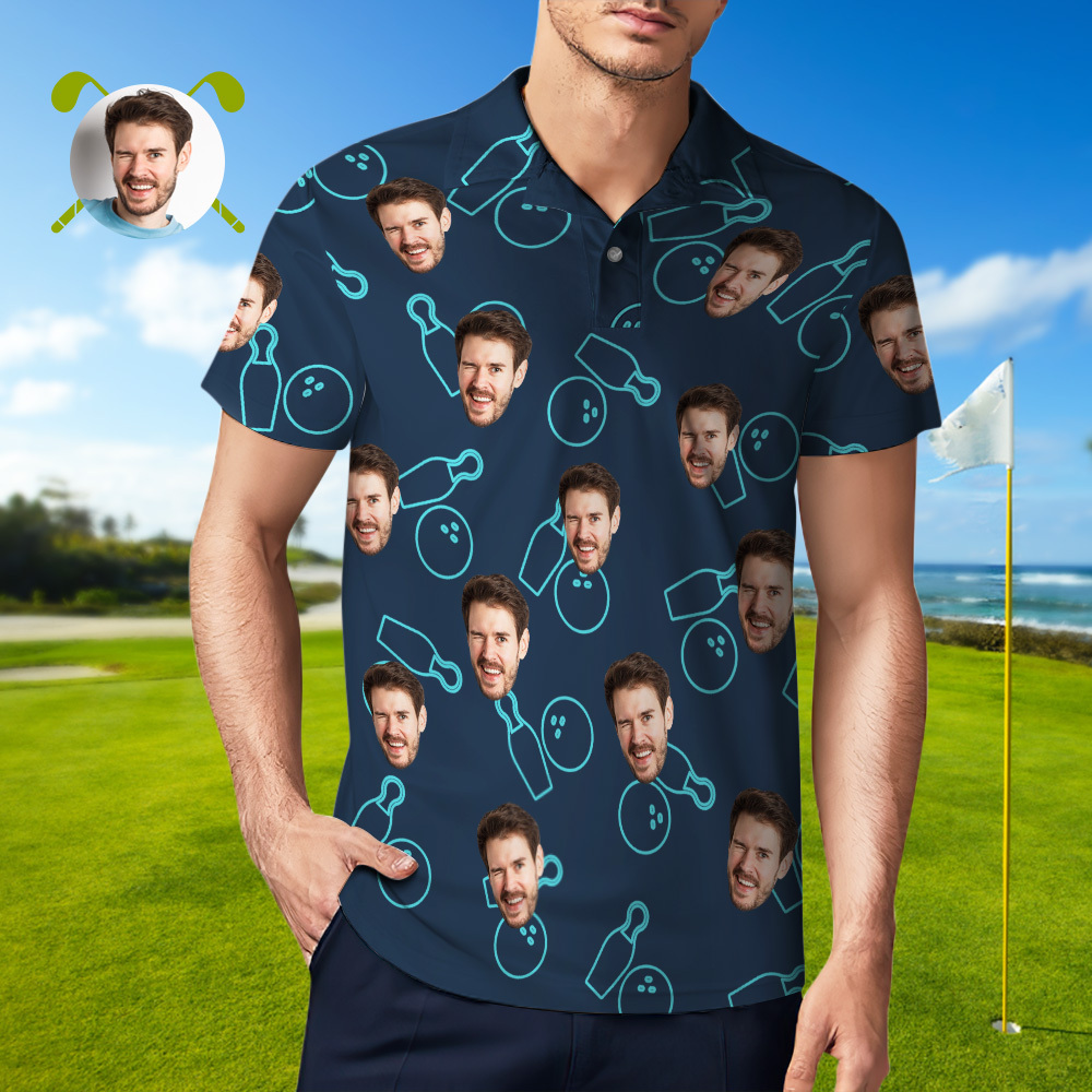 Personalized Bowling polo Shirt,Custom photo Bowler Shirt,Matching Bowling Team Shirt,Bowling Lover Gift,Personalize Short Sleeve polo Shirt