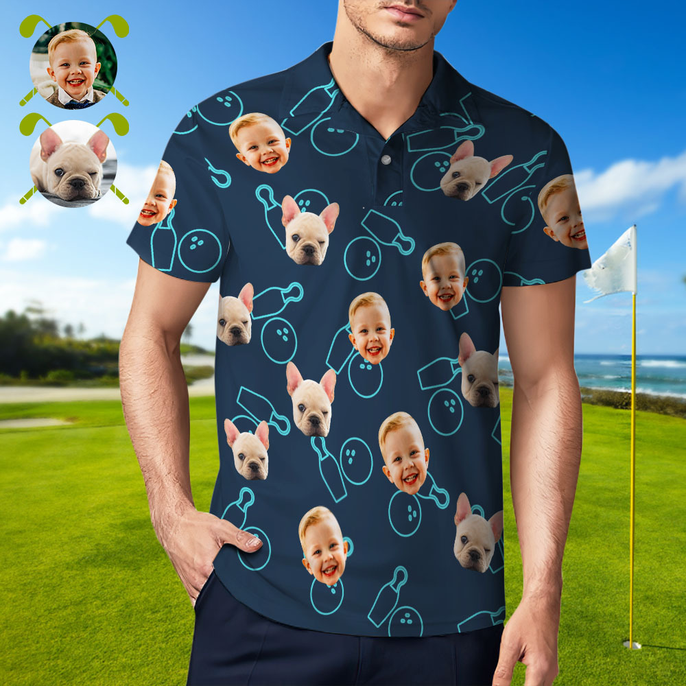 Personalized Bowling polo Shirt,Custom photo Bowler Shirt,Matching Bowling Team Shirt,Bowling Lover Gift,Personalize Short Sleeve polo Shirt