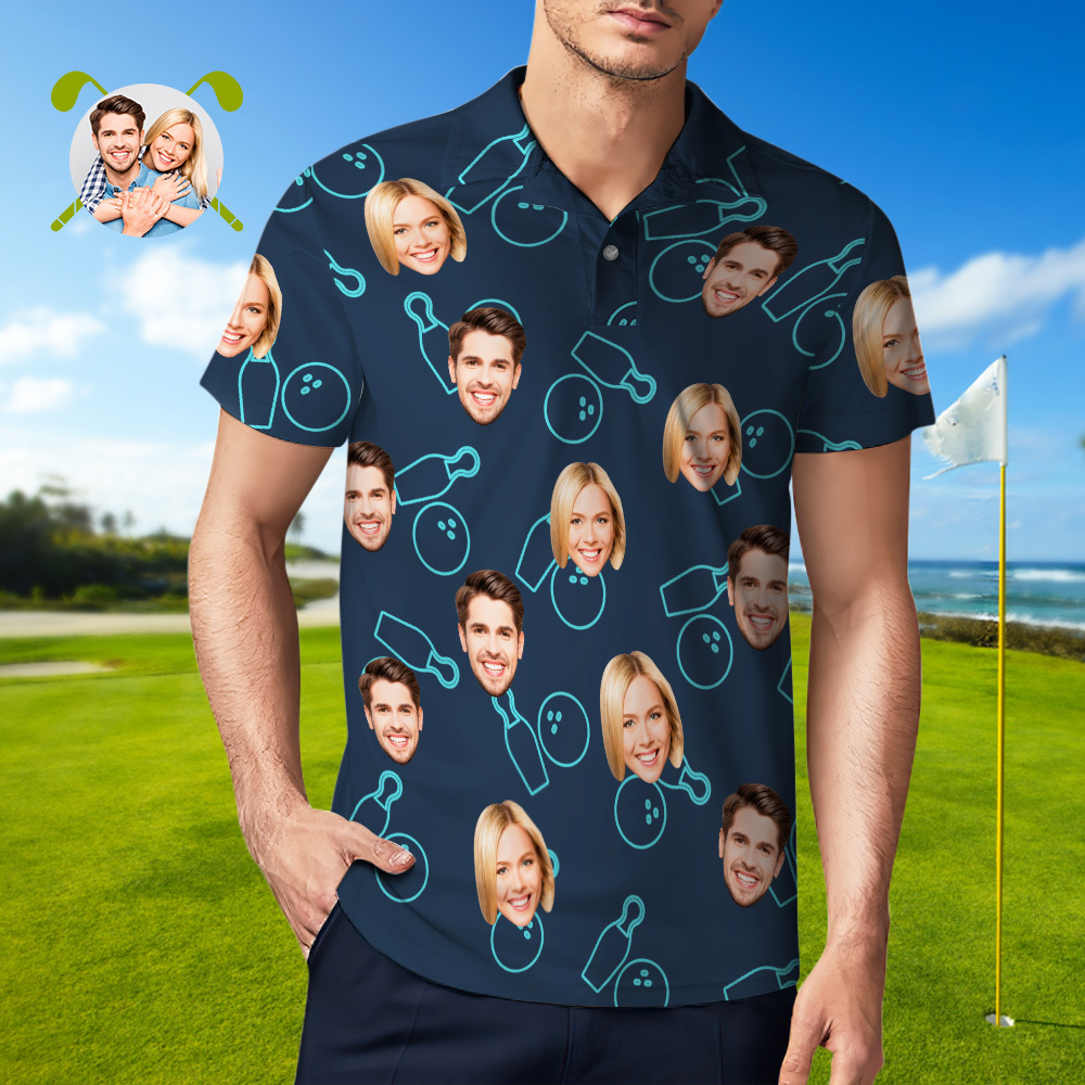Personalized Bowling polo Shirt,Custom photo Bowler Shirt,Matching Bowling Team Shirt,Bowling Lover Gift,Personalize Short Sleeve polo Shirt