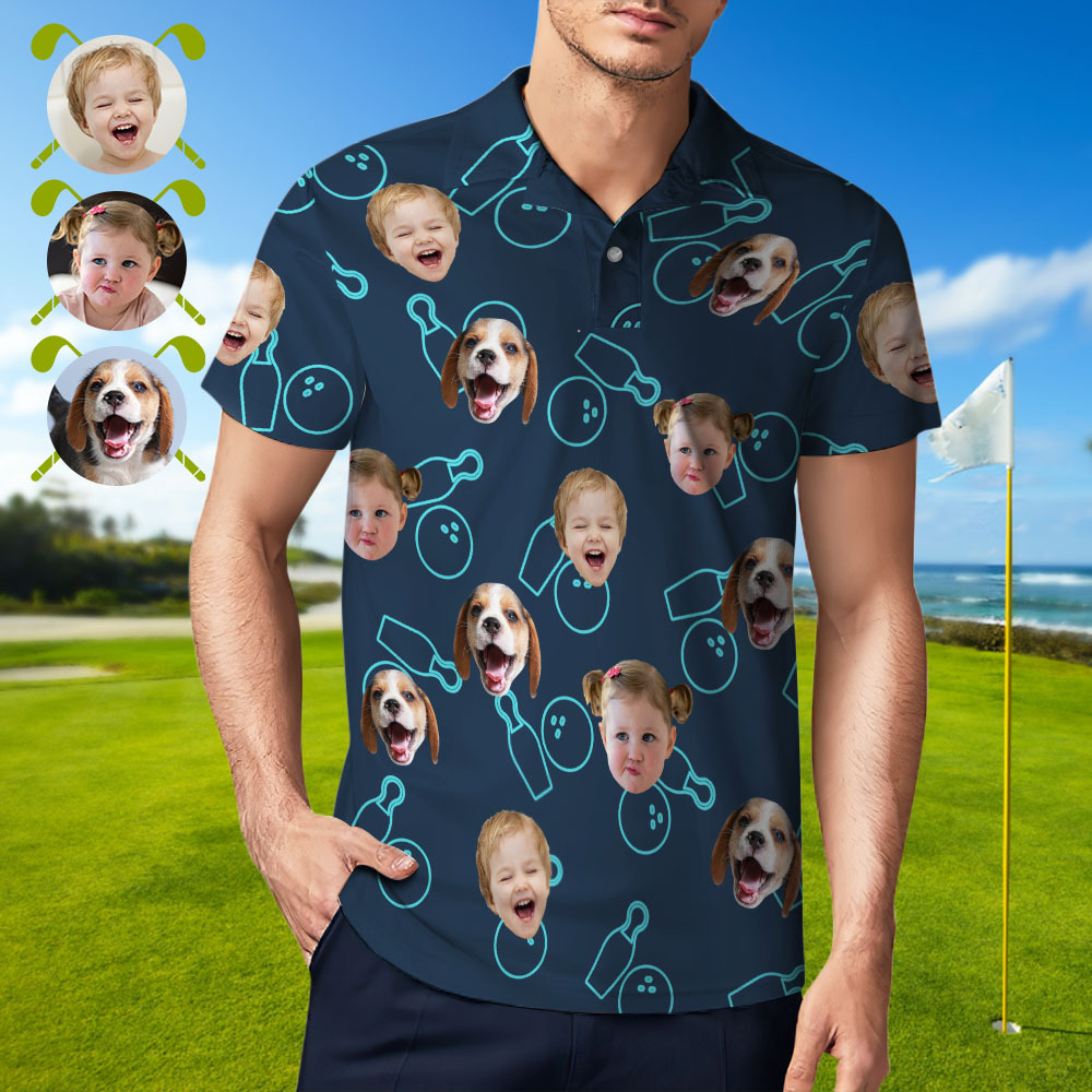Personalized Bowling polo Shirt,Custom photo Bowler Shirt,Matching Bowling Team Shirt,Bowling Lover Gift,Personalize Short Sleeve polo Shirt