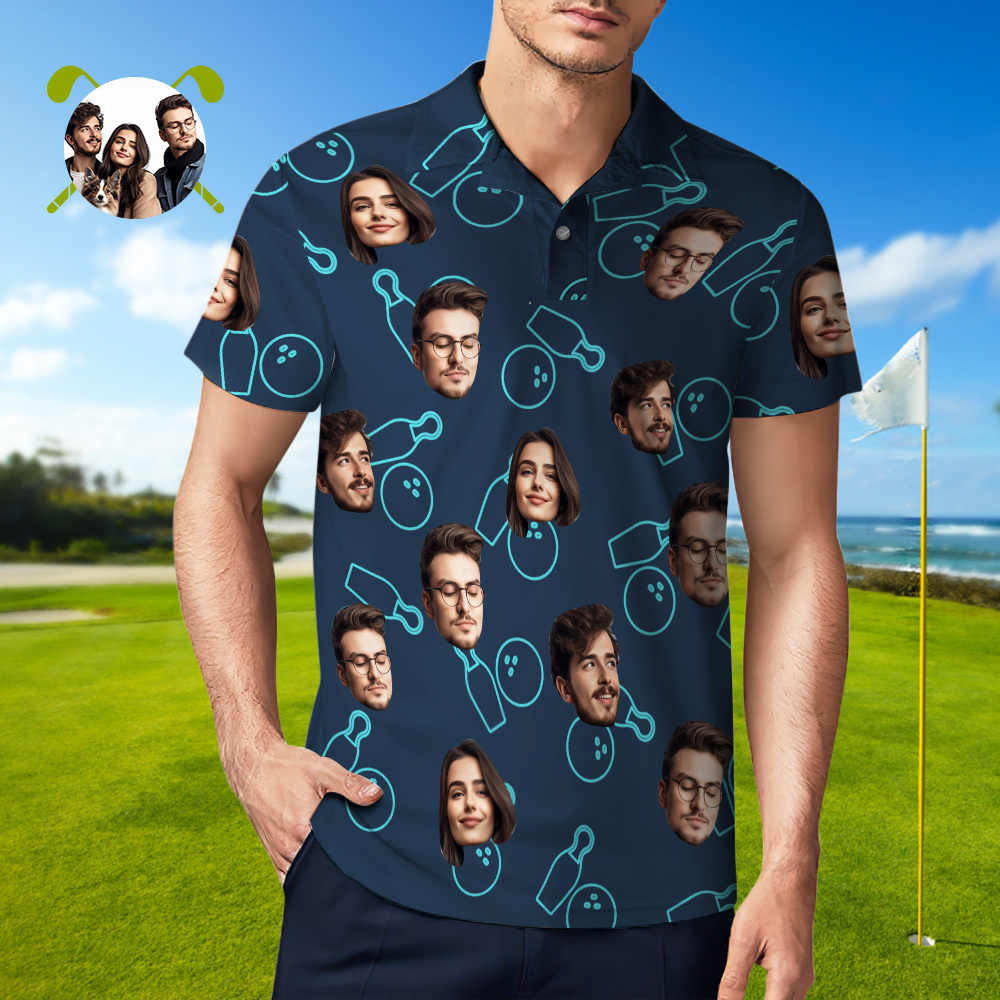 Personalized Bowling polo Shirt,Custom photo Bowler Shirt,Matching Bowling Team Shirt,Bowling Lover Gift,Personalize Short Sleeve polo Shirt