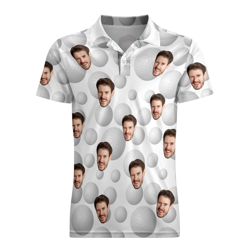 Custom Face Polo Shirt for Golfer,Face on shirt gifts for husband,Personalized Short Sleeve Golf Shirt,Custom Polo for Golfer, Valentine Day