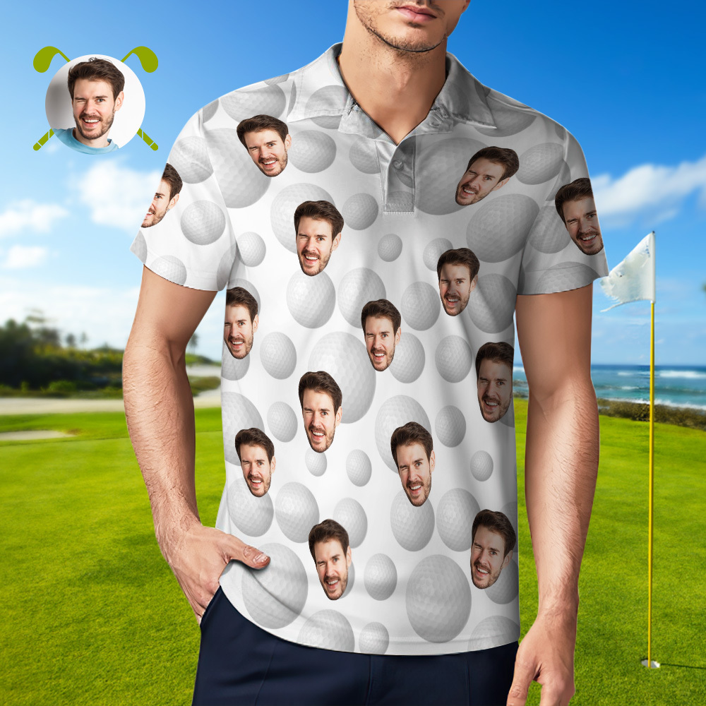 Custom Face Polo Shirt for Golfer,Face on shirt gifts for husband,Personalized Short Sleeve Golf Shirt,Custom Polo for Golfer, Valentine Day