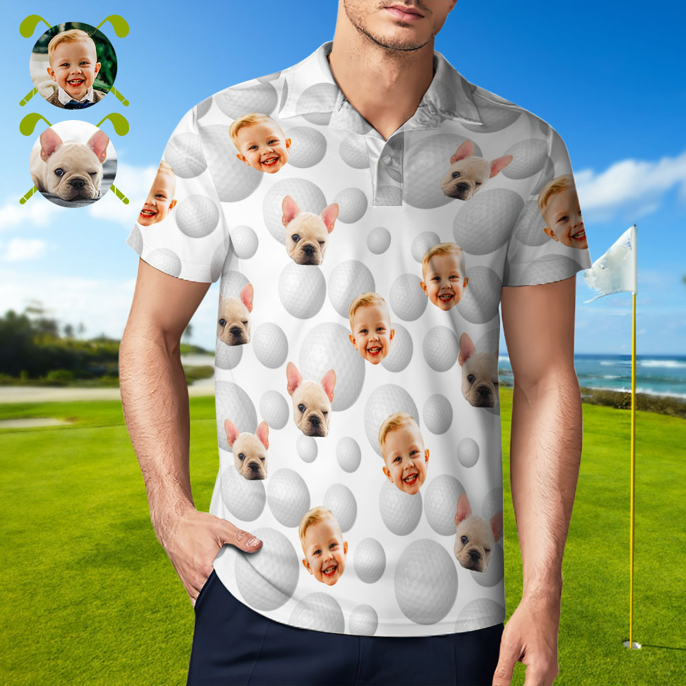 Custom Face Polo Shirt for Golfer,Face on shirt gifts for husband,Personalized Short Sleeve Golf Shirt,Custom Polo for Golfer, Valentine Day