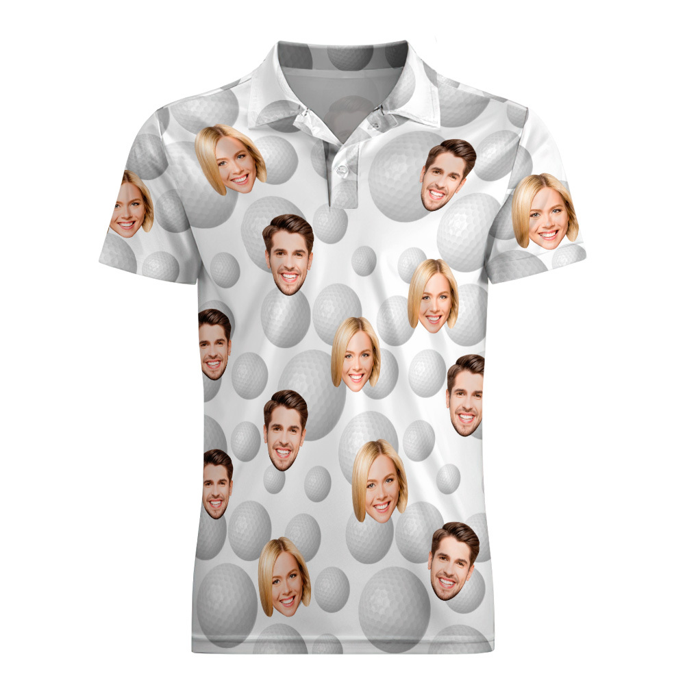 Custom Face Polo Shirt for Golfer,Face on shirt gifts for husband,Personalized Short Sleeve Golf Shirt,Custom Polo for Golfer, Valentine Day