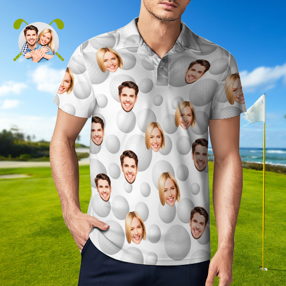 Custom Face Polo Shirt for Golfer,Face on shirt gifts for husband,Personalized Short Sleeve Golf Shirt,Custom Polo for Golfer, Valentine Day