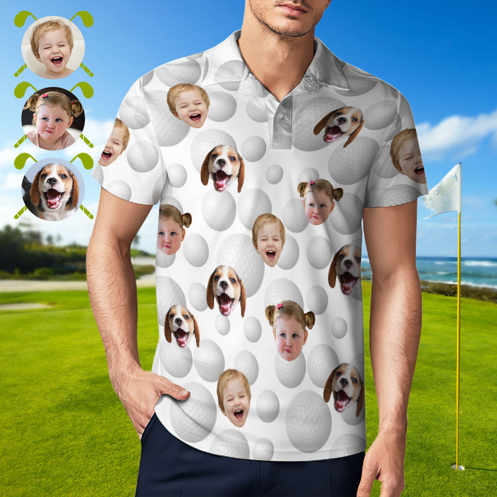 Custom Face Polo Shirt for Golfer,Face on shirt gifts for husband,Personalized Short Sleeve Golf Shirt,Custom Polo for Golfer, Valentine Day