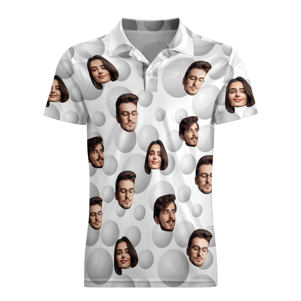 Custom Face Polo Shirt for Golfer,Face on shirt gifts for husband,Personalized Short Sleeve Golf Shirt,Custom Polo for Golfer, Valentine Day
