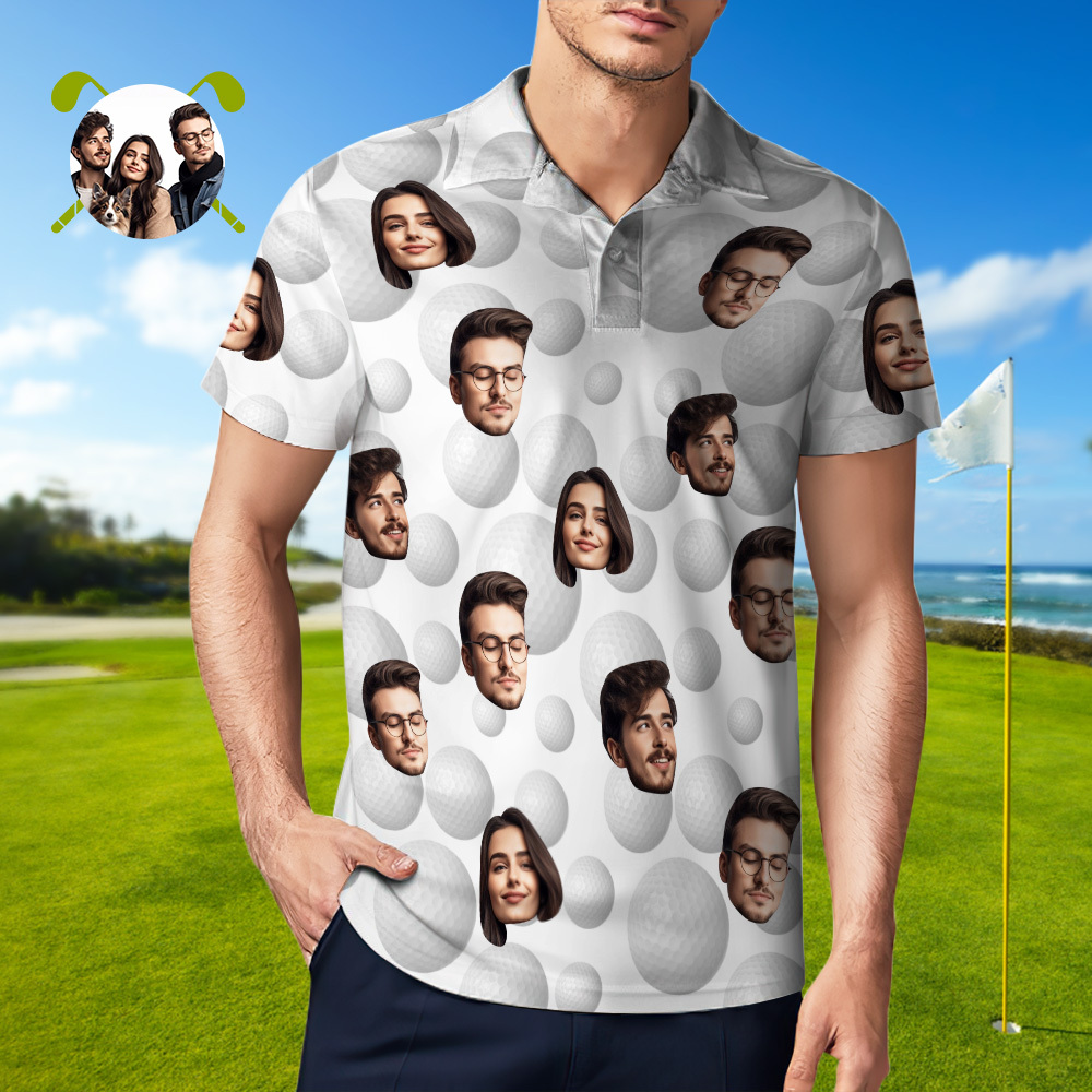Custom Face Polo Shirt for Golfer,Face on shirt gifts for husband,Personalized Short Sleeve Golf Shirt,Custom Polo for Golfer, Valentine Day