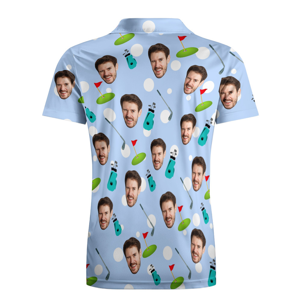 Custom Face Polo Shirt for Golfer,Face on shirt gifts for husband,Personalized Short Sleeve Golf Shirt,Custom Polo for Golfer, Valentine Day