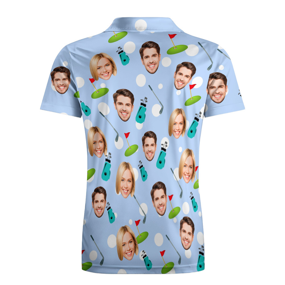 Custom Face Polo Shirt for Golfer,Face on shirt gifts for husband,Personalized Short Sleeve Golf Shirt,Custom Polo for Golfer, Valentine Day