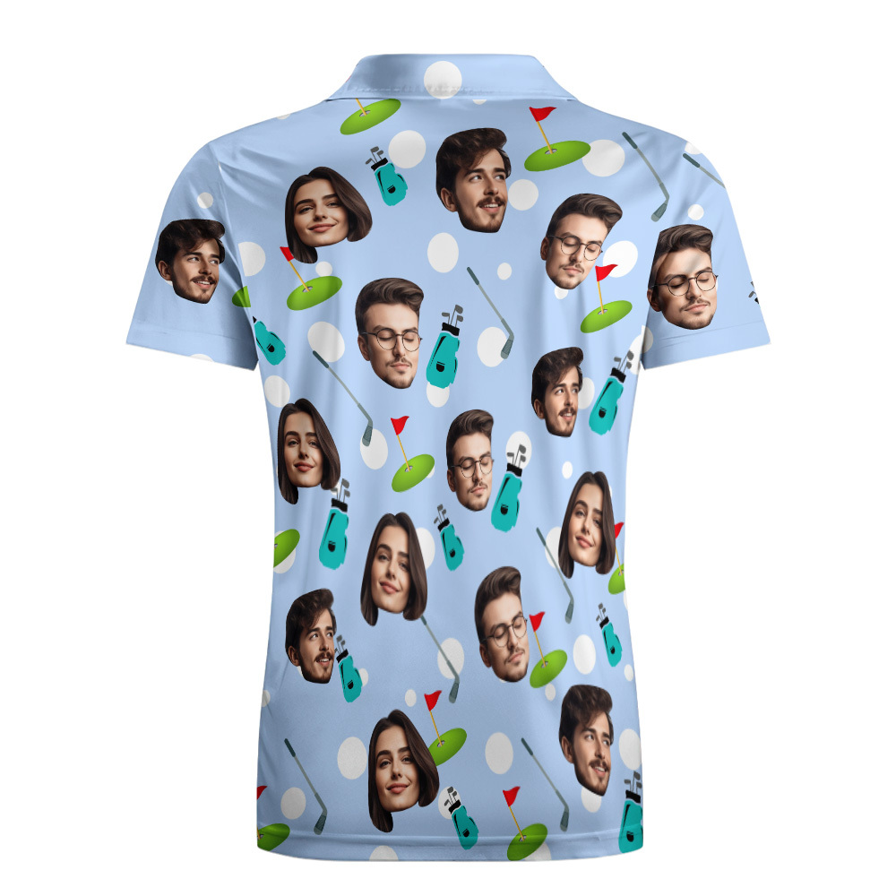 Custom Face Polo Shirt for Golfer,Face on shirt gifts for husband,Personalized Short Sleeve Golf Shirt,Custom Polo for Golfer, Valentine Day