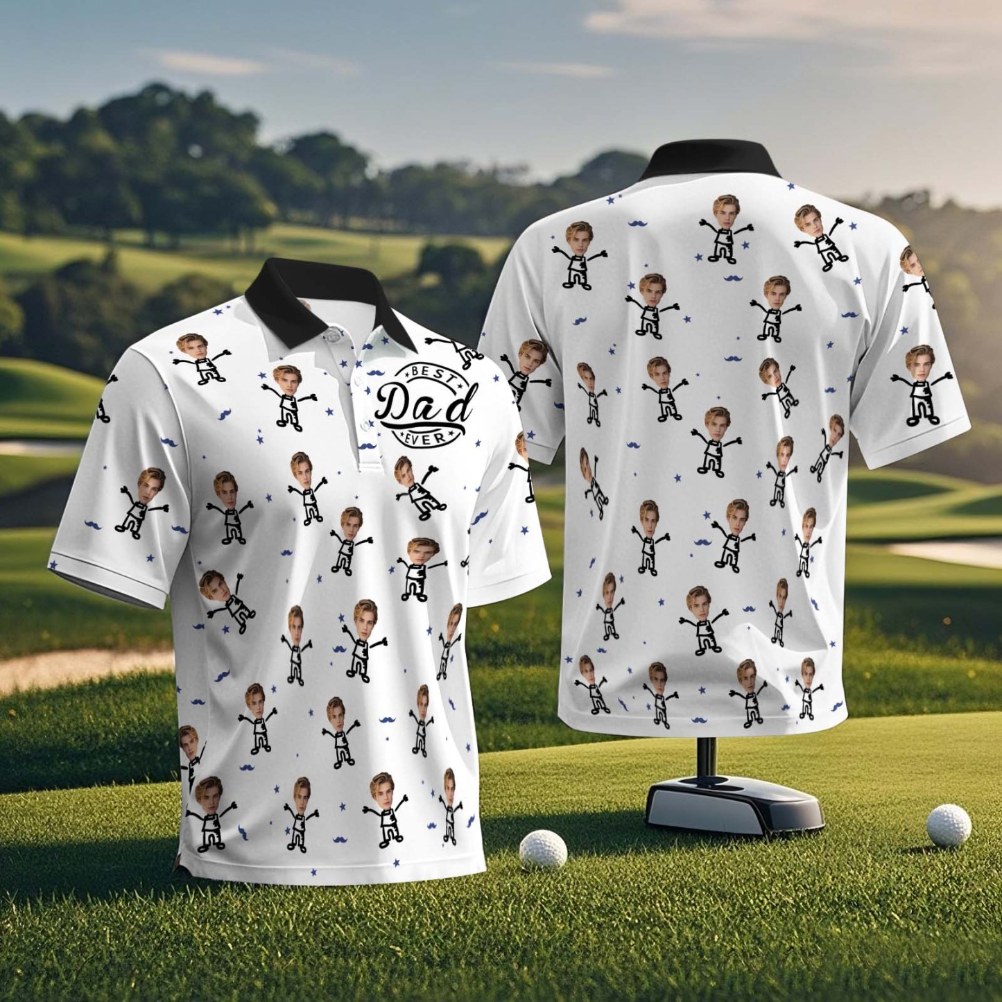 Personalized Photo Polo Shirt Best Dad Ever Gift For Dad, Grandpa Father's Day Gifts