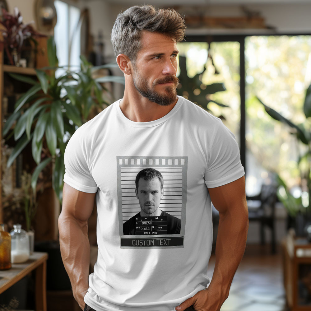 Custom Mugshot Shirt, Mugshot Tshirt, Custom Photo Shirt, Personalized Birthday Shirt Unisex, Personalized Shirts, Bachelorette Party Gift, Custom Shirt