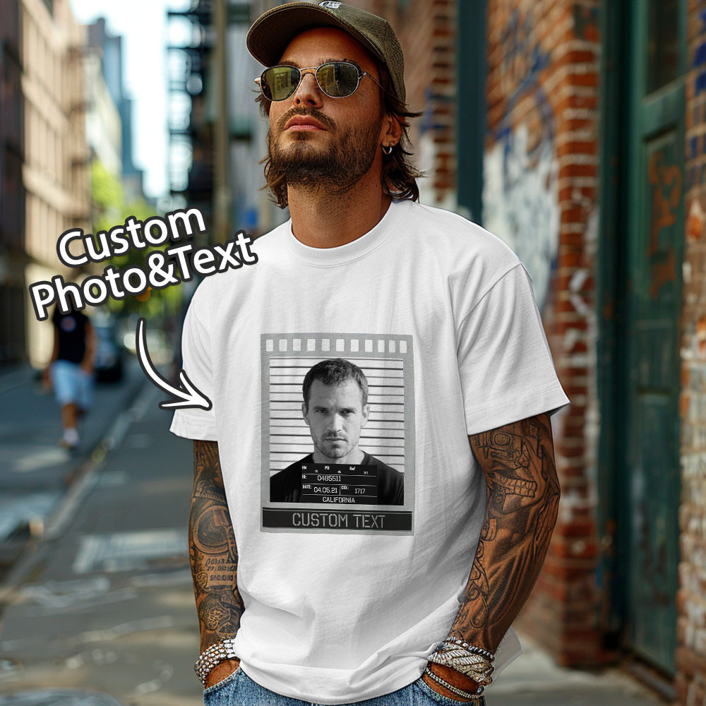 Custom Mugshot Shirt, Mugshot Tshirt, Custom Photo Shirt, Personalized Birthday Shirt Unisex, Personalized Shirts, Bachelorette Party Gift