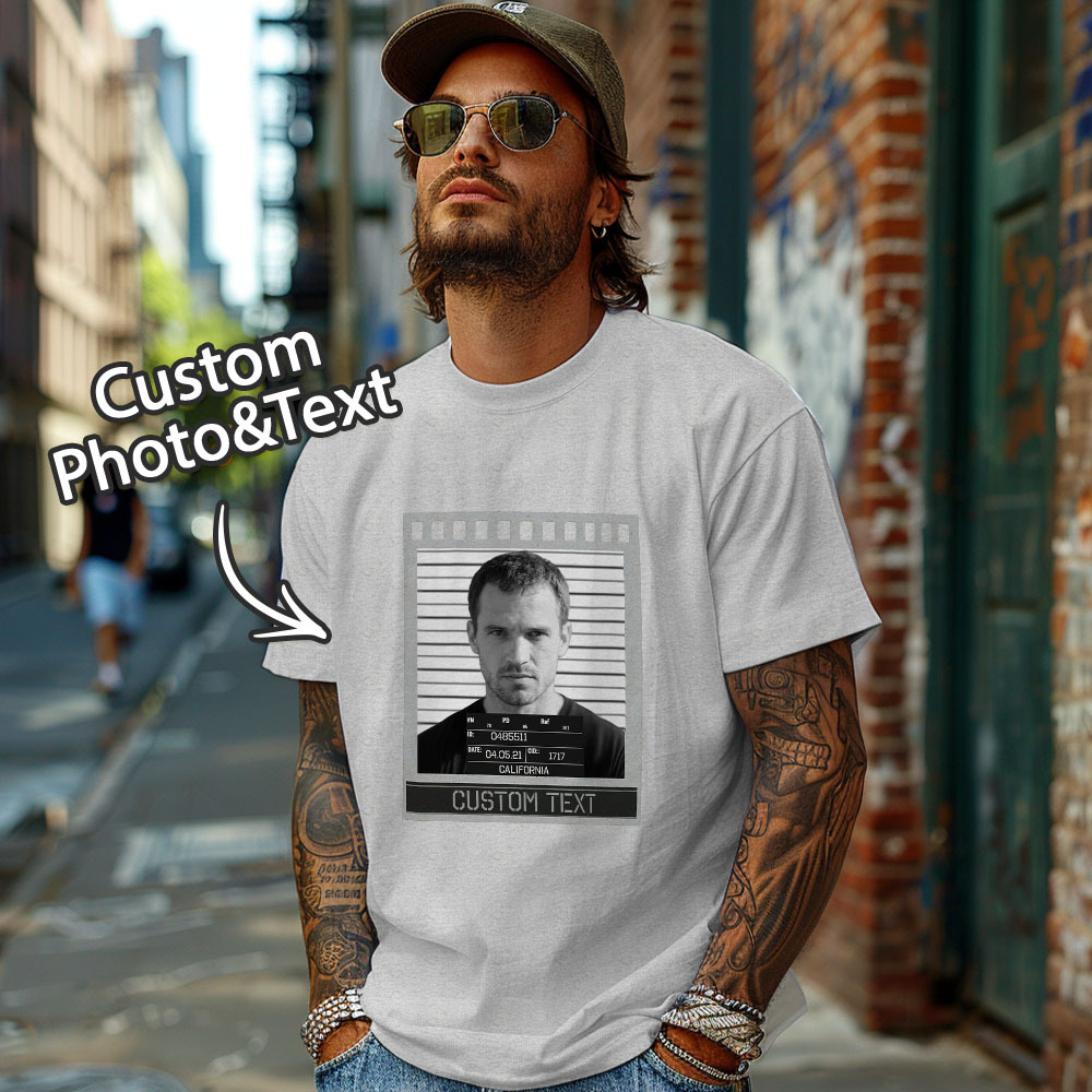 Custom Mugshot Shirt, Mugshot Tshirt, Custom Photo Shirt, Personalized Birthday Shirt Unisex, Personalized Shirts, Bachelorette Party Gift, Custom Shirt