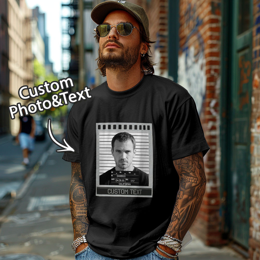 Custom Mugshot Shirt, Mugshot Tshirt, Custom Photo Shirt, Personalized Birthday Shirt Unisex, Personalized Shirts, Bachelorette Party Gift, Custom Shirt