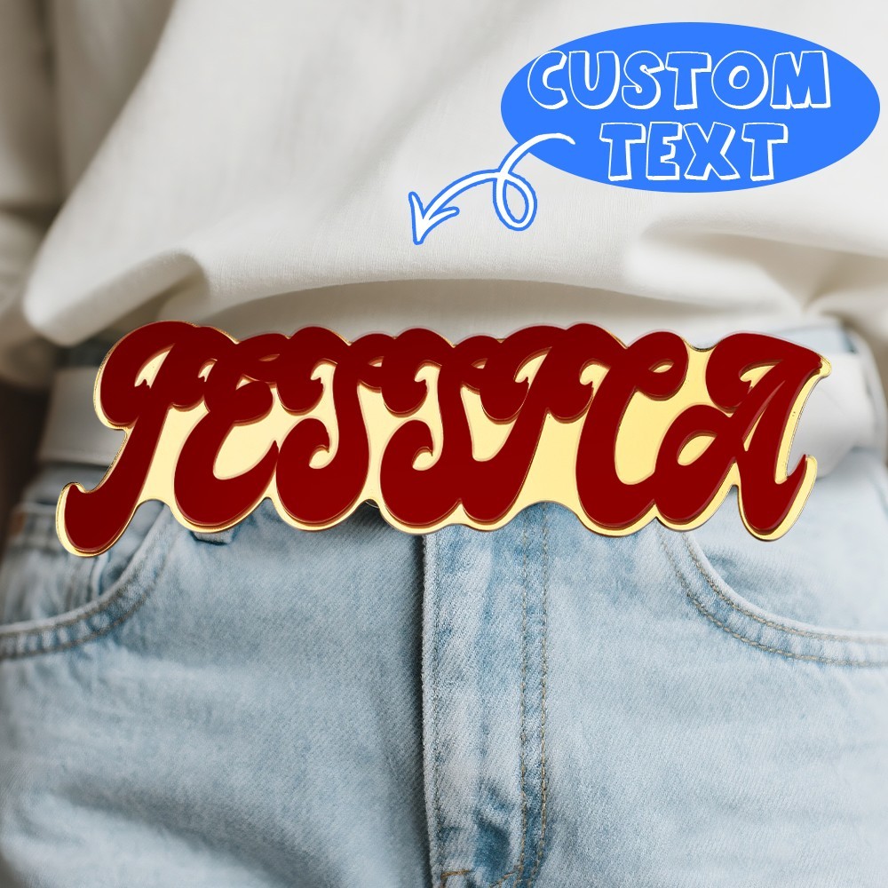Custom Nameplate Belt Buckle Personalized Belt Clasp Impressive Belt Clip