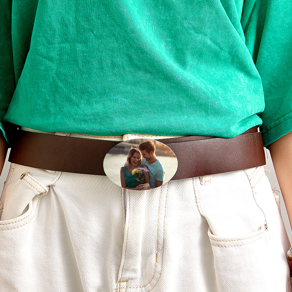 Custom Photo Belt Buckle Personalized Belt Clasp Custom Belt Accessory
