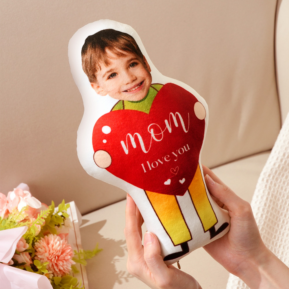 Mom I Love You Pillow Personalized Face Photo Pillow Minime Pillow Fun Gift For Mother's Day