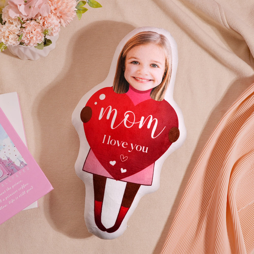 Mom I Love You Pillow Personalized Face Photo Pillow Minime Pillow Fun Gift For Mother's Day