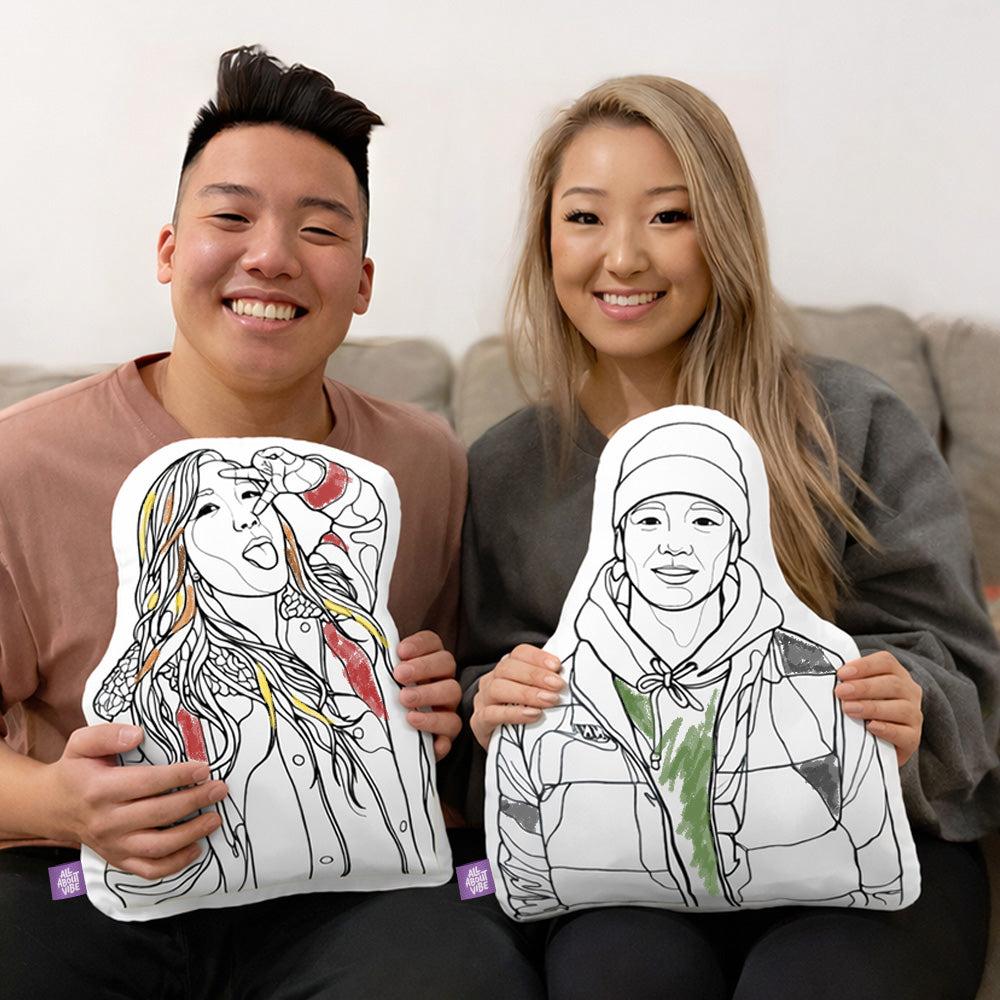 Custom Photo Coloring Pillow Color Your Unique Memories Gift For Kids/Family