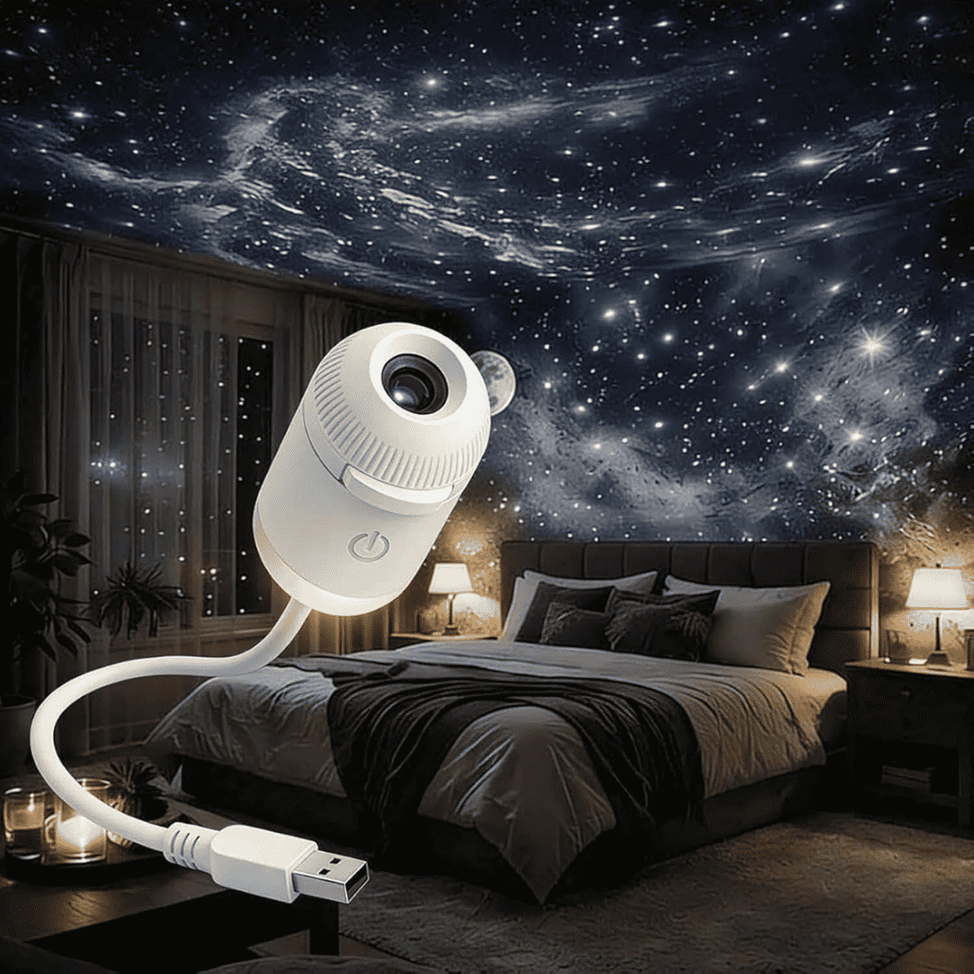 Dreamy Star Projector Night Light, USB Galaxy Ambient Lamp. Romantic Decor For Adults, Bring Security To Kids & Inspire Space Curiosity