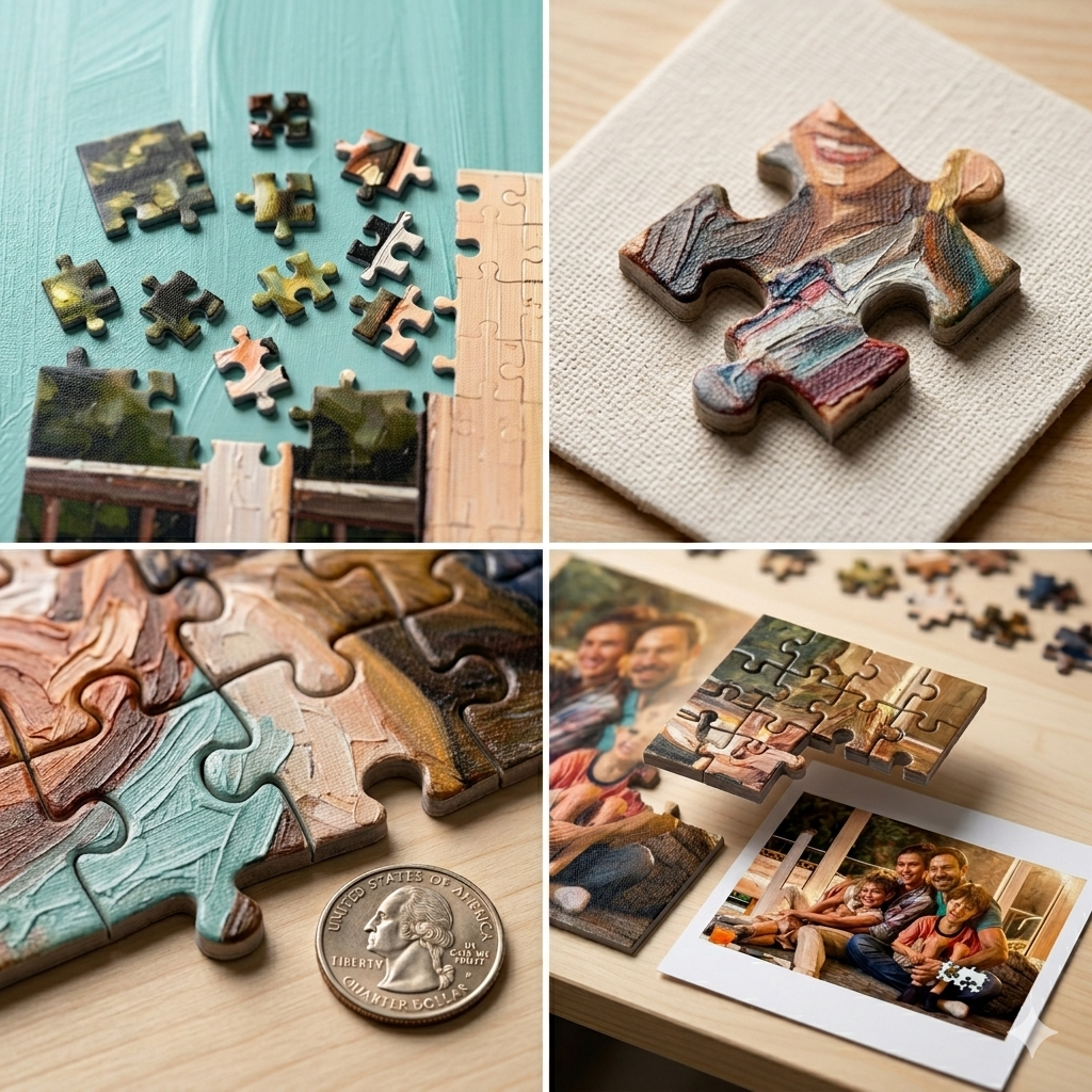Custom Oil Painting Photo Jigsaw Puzzle Personalized Impressionist Family Portrait Puzzle Unique Artistic Anniversary Birthday Mother's Day Gift Idea