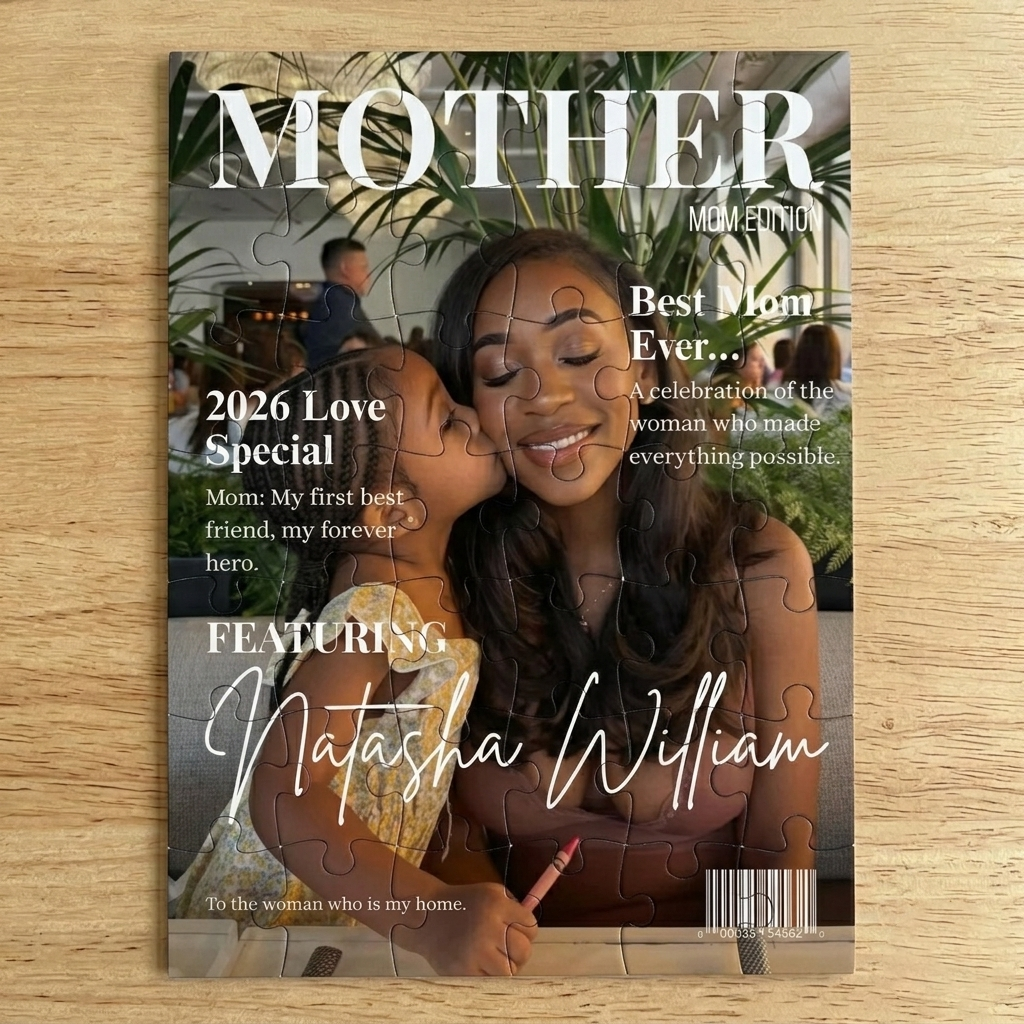 Personalized Magazine Jigsaw Puzzle Style 20-1000 Pieces Gift for Couples - CustWit