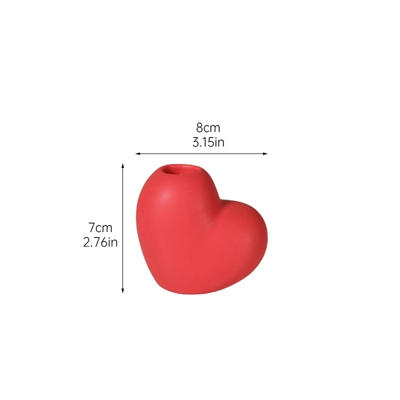Valentine's Day Gift Heart-Shaped Ceramic Candle Holder Stylish Romantic Decor for Anniversaries Date Nights - CustWit