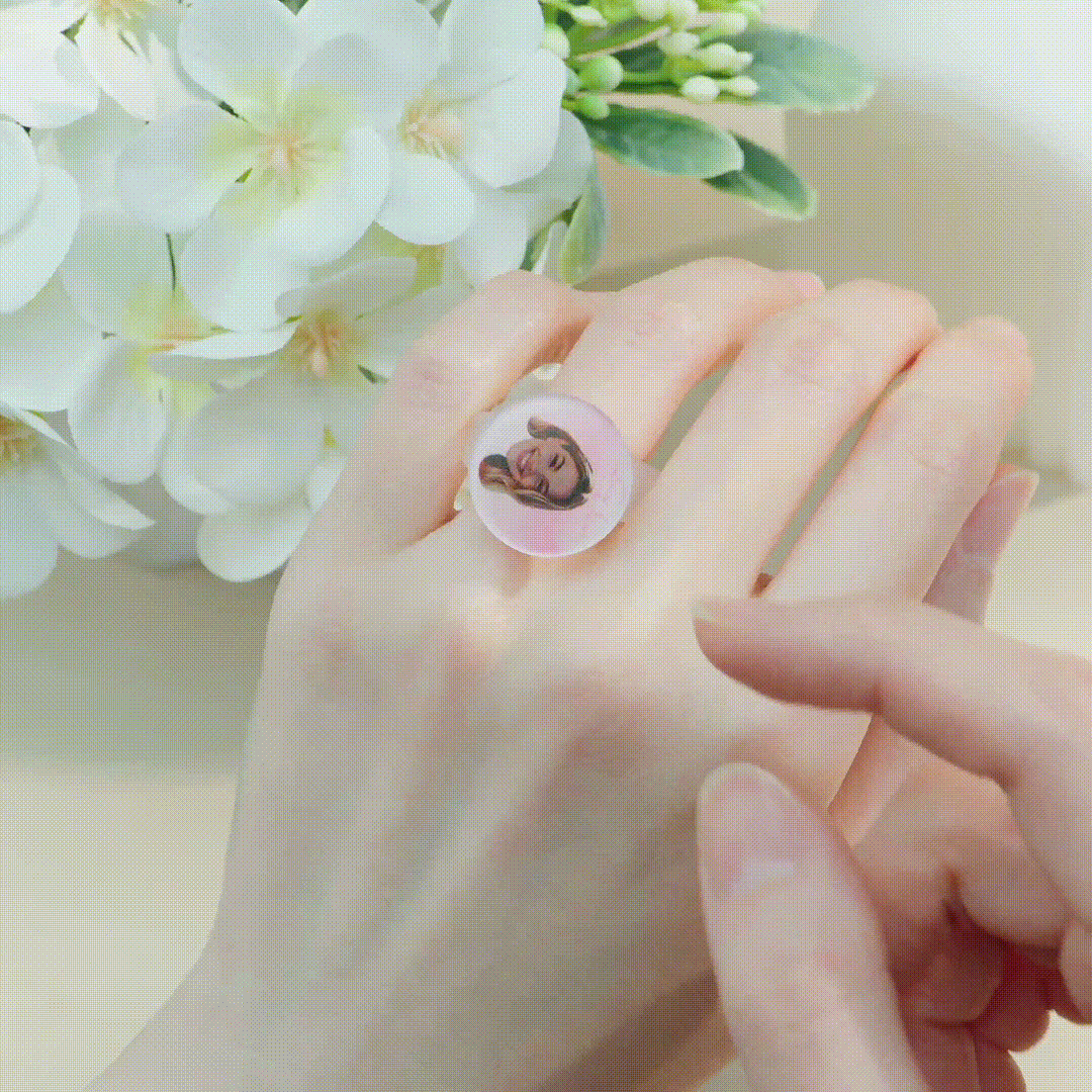 Custom Rotating Face Ring Personalized Photo Ring with 360° Spinning Design Unique Gift for Girlfriend Family Friends