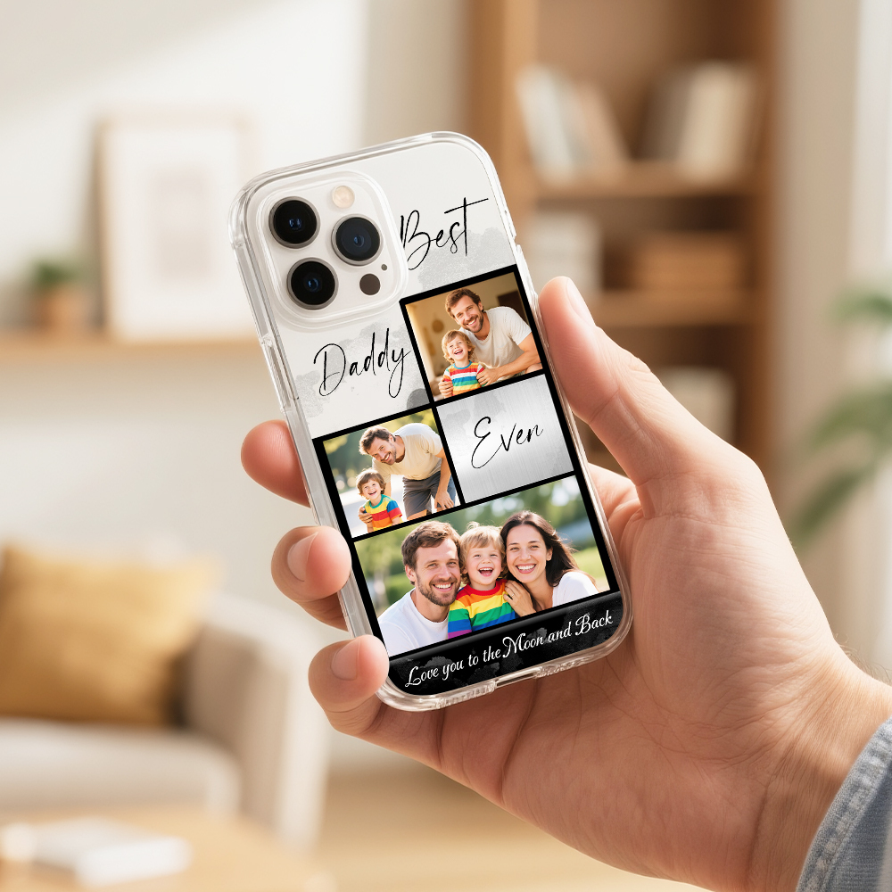 Personalized Best Daddy Ever Photos Phone Case Custom  iPhone Case 16 15 14 13 12 11 Pro Max Father's Day Gift