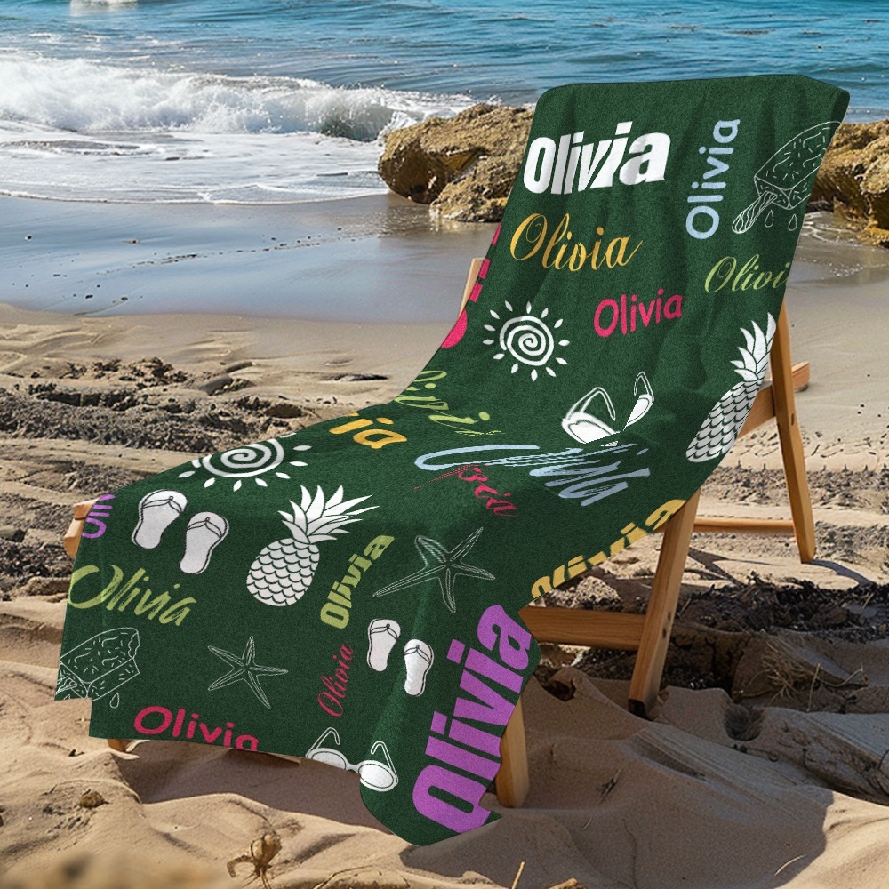 Personalized colorful Beach Towel with Name Summer Vacation Party Gift for Kid - CustWit