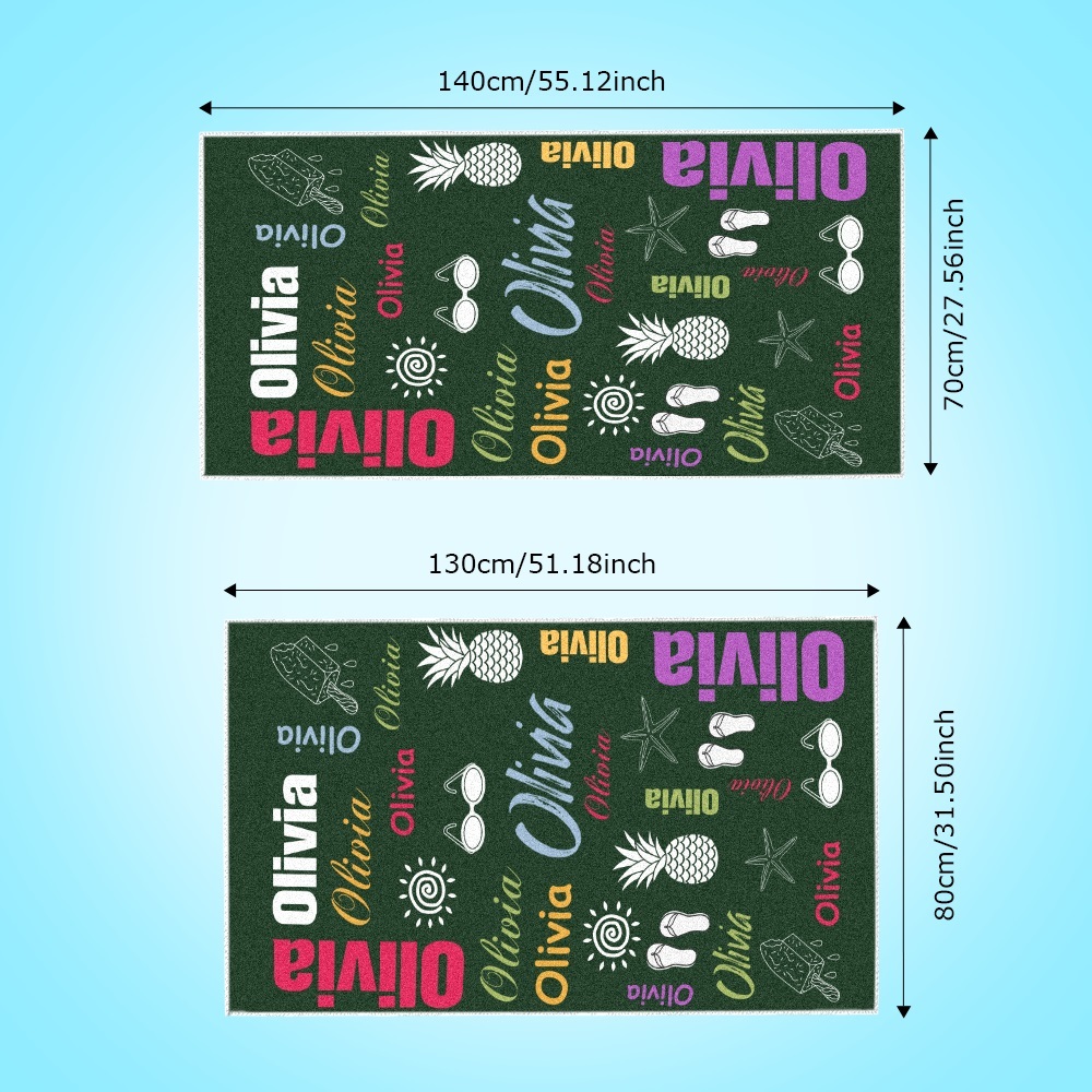 Personalized colorful Beach Towel with Name Summer Vacation Party Gift for Kid - CustWit