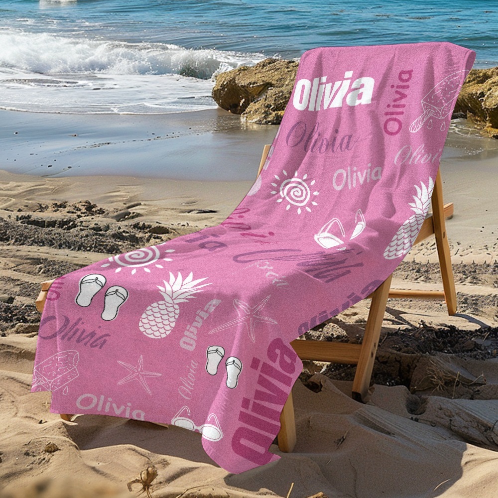 Personalized colorful Beach Towel with Name Summer Vacation Party Gift for Kid - CustWit