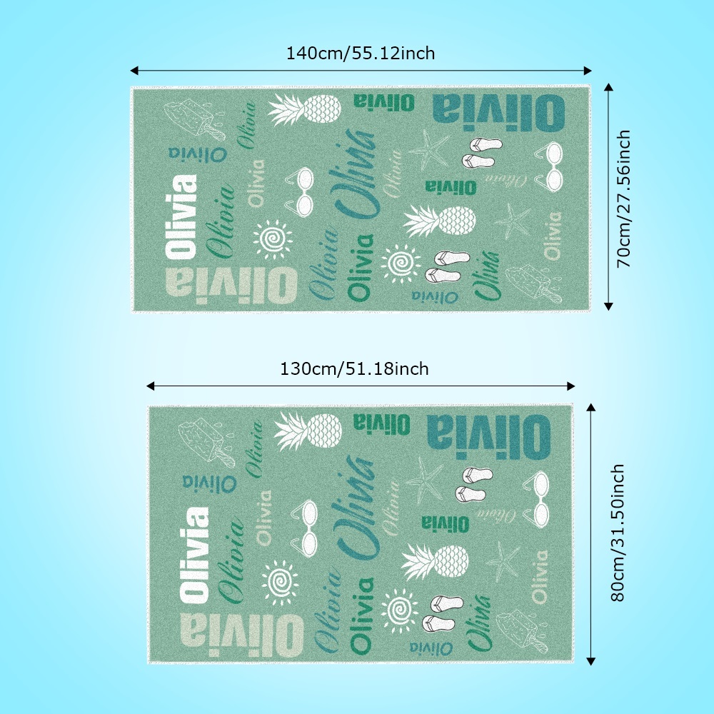 Personalized colorful Beach Towel with Name Summer Vacation Party Gift for Kid - CustWit