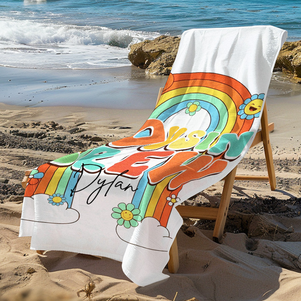 Custom Beach Towel with Name Personalized Cousin Crew Beach Towel Perfect Family Party Gift - CustWit