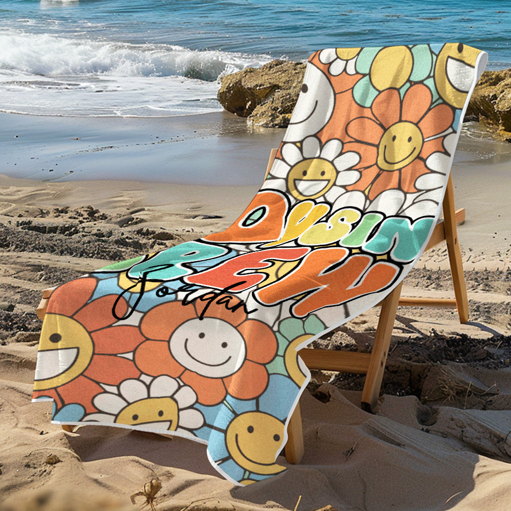 Custom Beach Towel with Name Personalized Cousin Crew Beach Towel Perfect Family Party Gift - CustWit