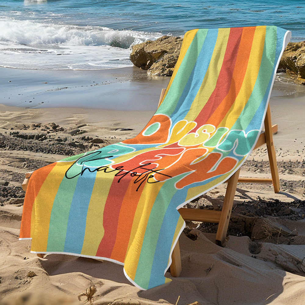 Custom Beach Towel with Name Personalized Cousin Crew Beach Towel Perfect Family Party Gift - CustWit
