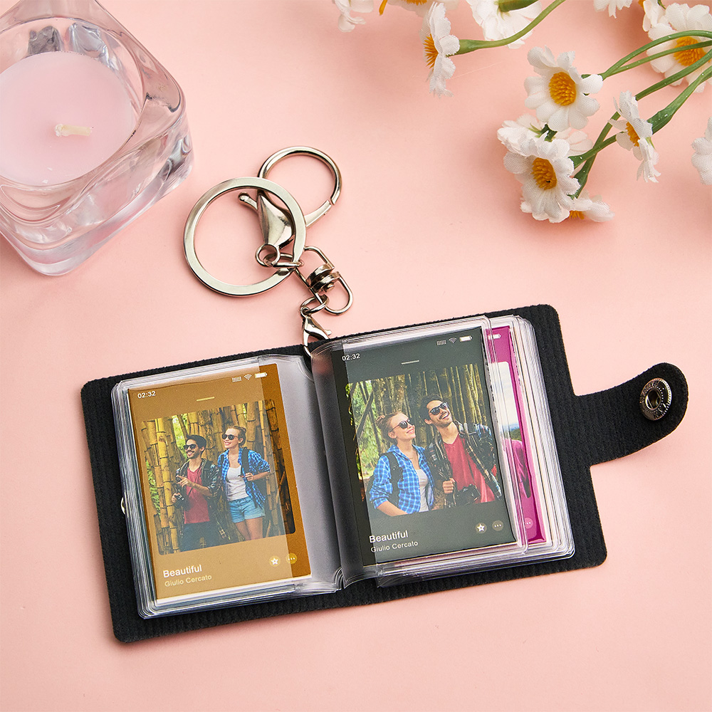 Custom Photos And NFC Music Leather Album Keychain Custom Name Keychain Cherished Gift