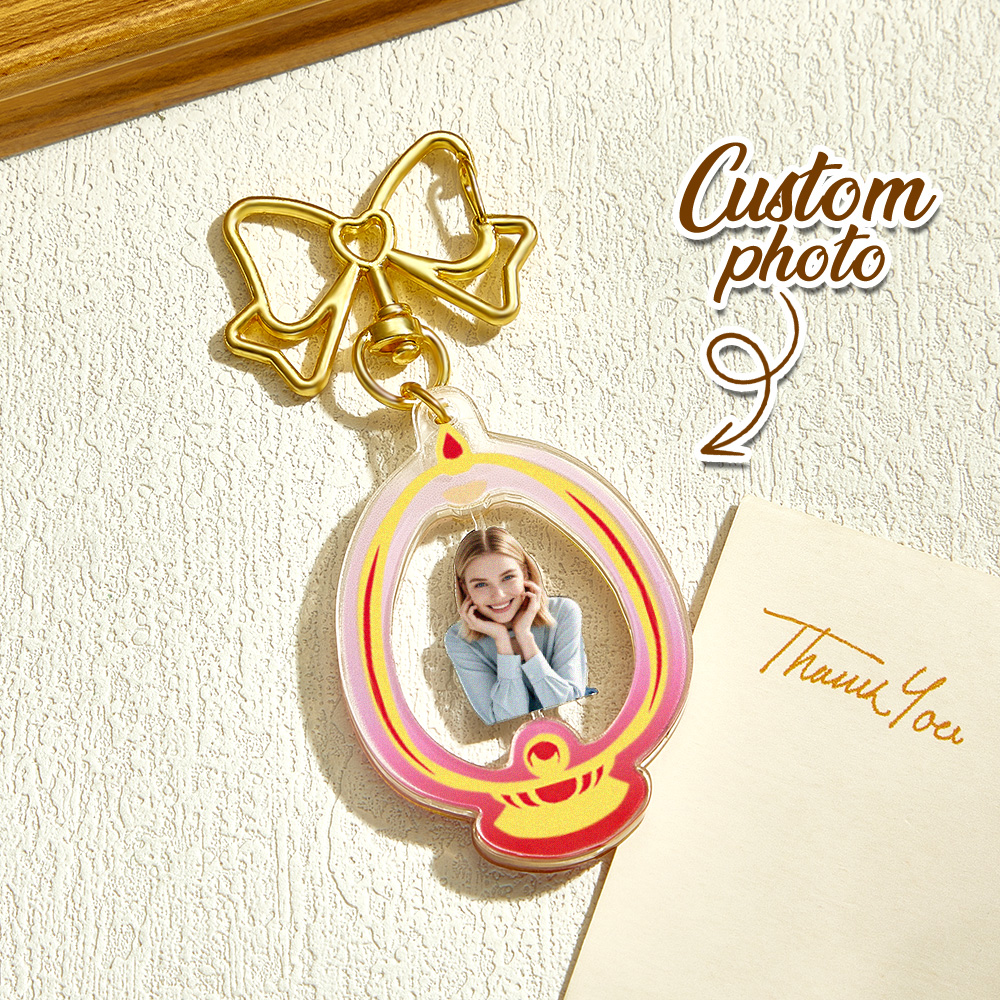 Custom Spinning Photo Keychain Fun Gift for Couples