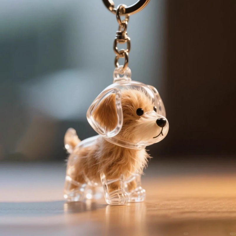 Dog Hair Collector Keychain Bag Charm Memorial Storage Box Sentimental Perfect for Storing Pet Hair Gift for Dog Lovers - CustWit