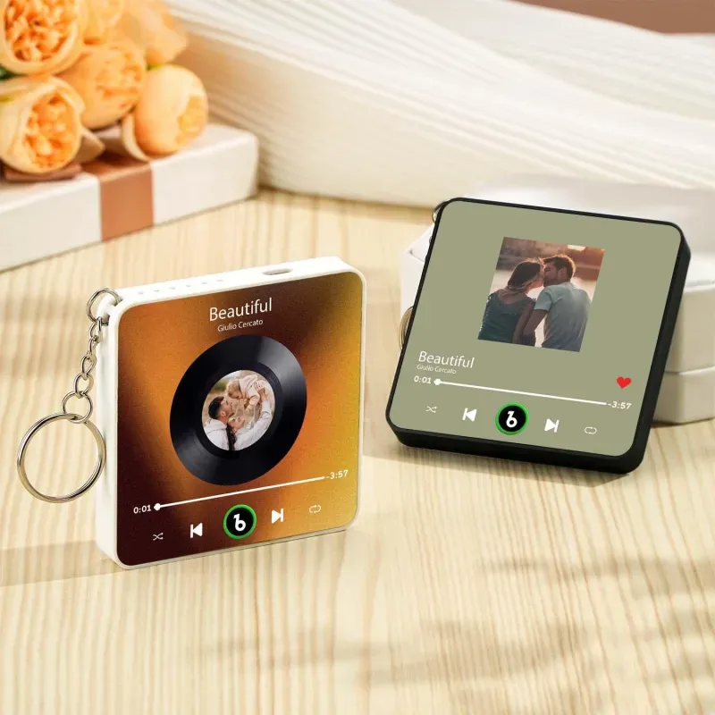 Personalized Photo Music Bluetooth Keychain Music Box Bag Charm That Plays Music Without Cell Phone Anniversary Gifts