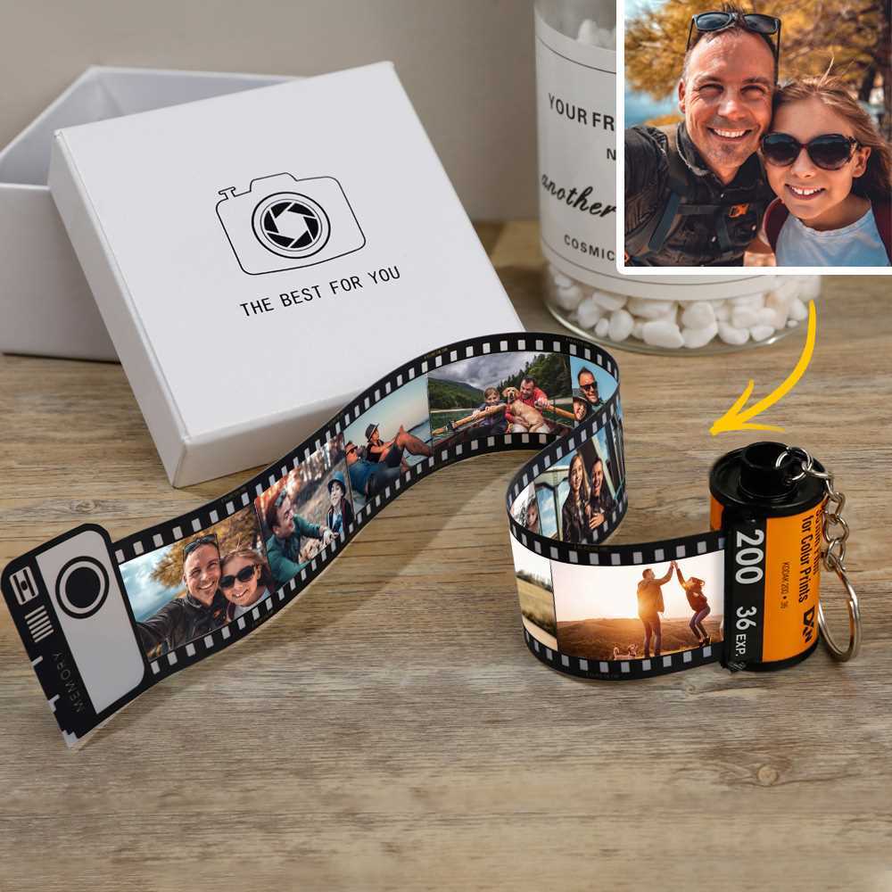 Father's Day Keychain  Custom Camera Roll Keychain Personalized Film Keychain Best Fathers Day Gift