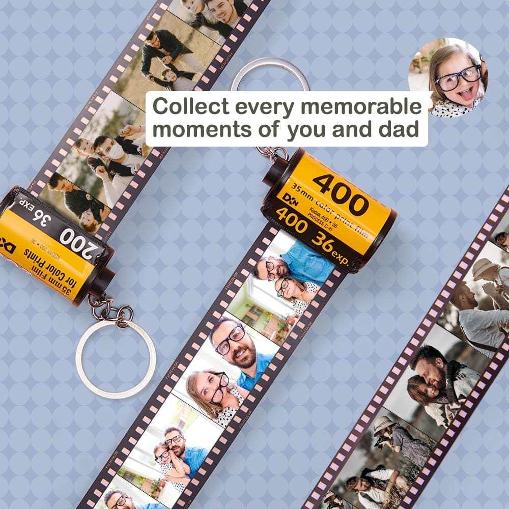 Father's Day Keychain Camera Roll Keychain Memorial Gifts For Dad Father‘s Day Gift