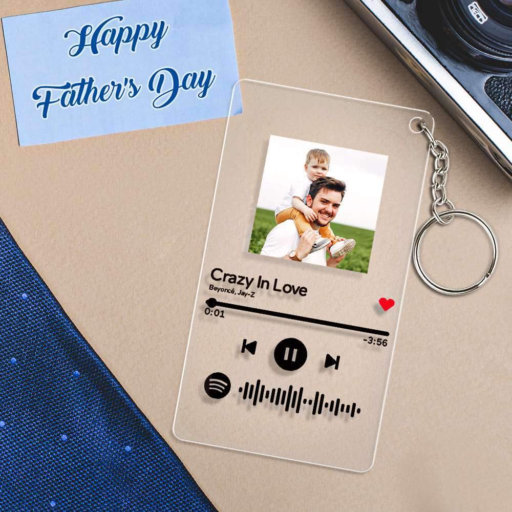 Father's Day Keychain Father's Day Gift Spotify Plaque Keychain Gift For Dad